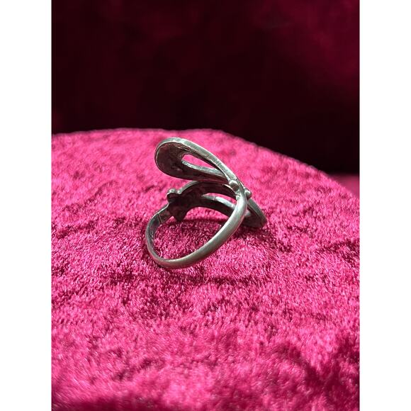 Vintage Jewelry - Bypass Ring - 925 Silver - Inlaid Abalone Shell - 7 - Mexico - Picture 3 of 10